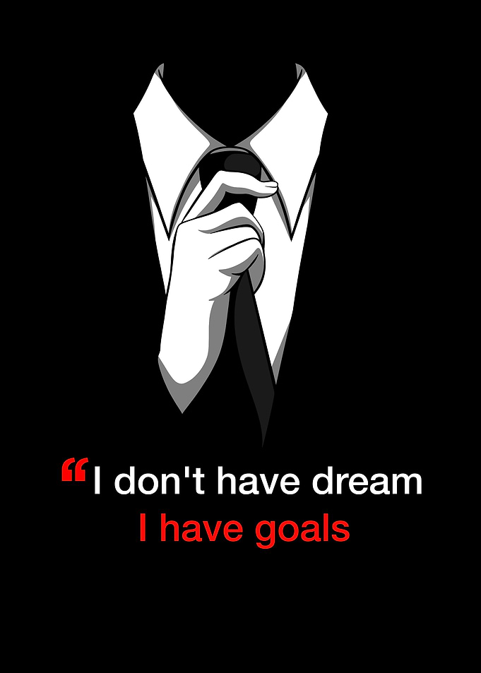 Inspirational Goals Quote Suit Illustration
