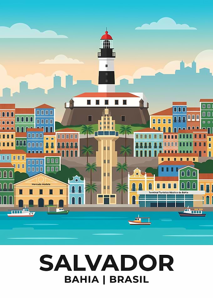 Salvador Bahia Brazil Travel Poster