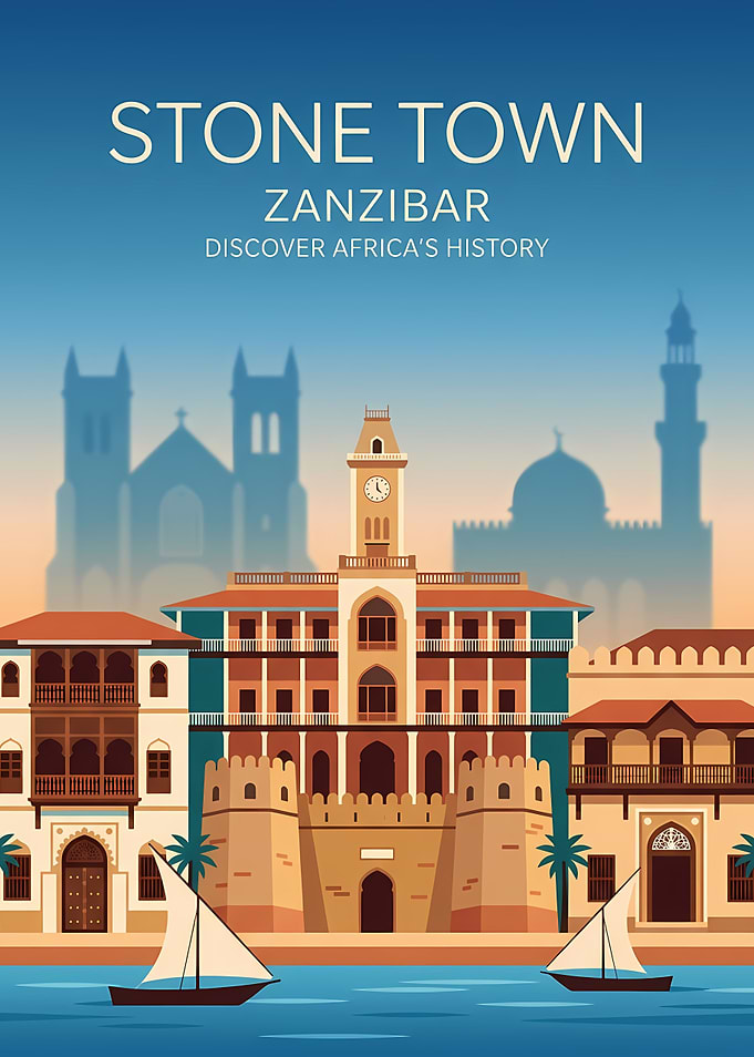 Stone Town Zanzibar Travel Poster