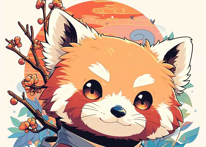 Cute Red Panda Illustration