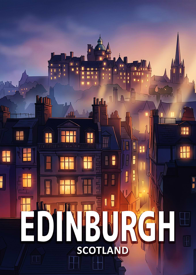 Edinburgh Scotland Travel Poster