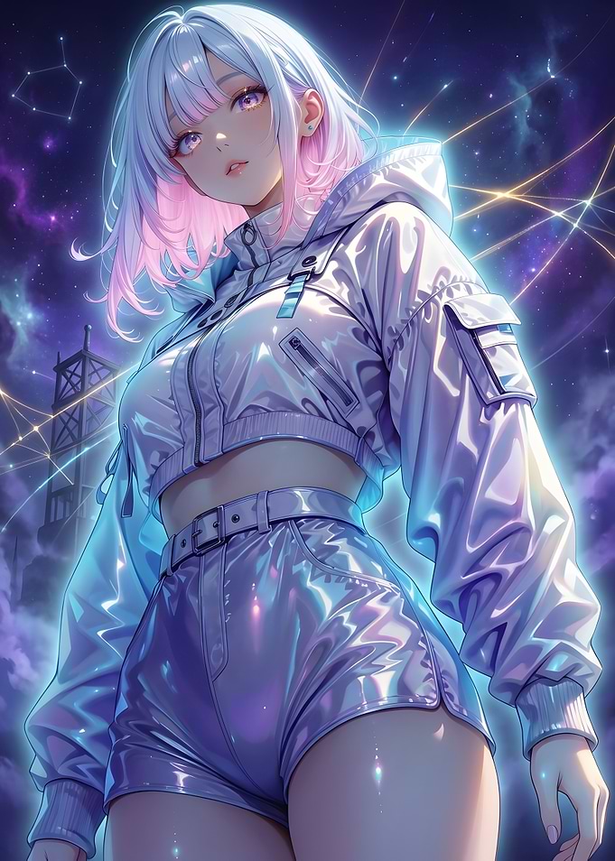 Anime Girl in Futuristic Space Outfit