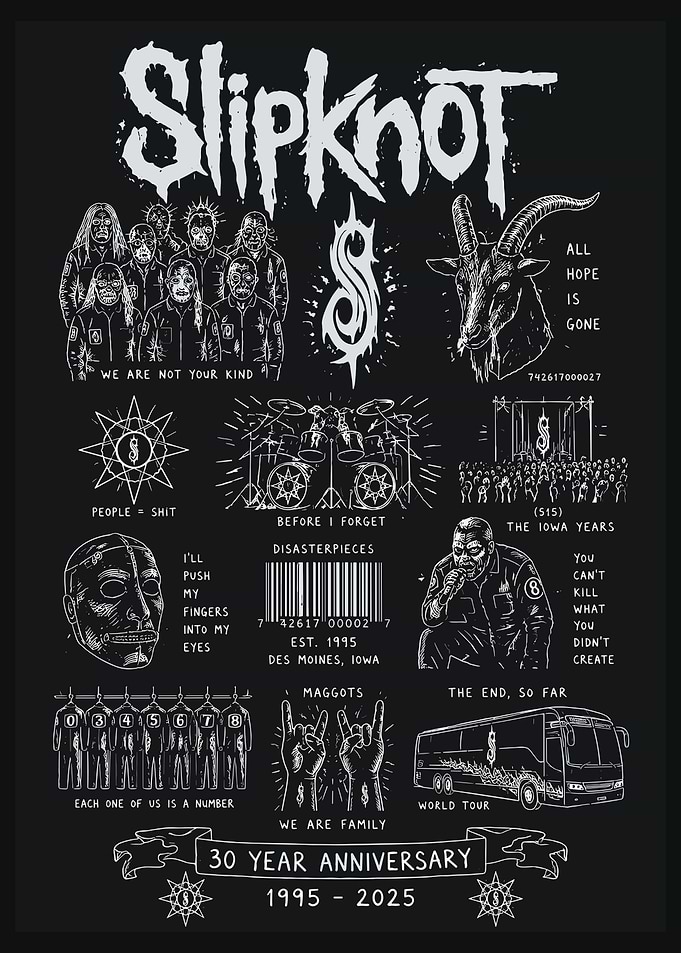 Slipknot 30th Anniversary Commemorative Poster