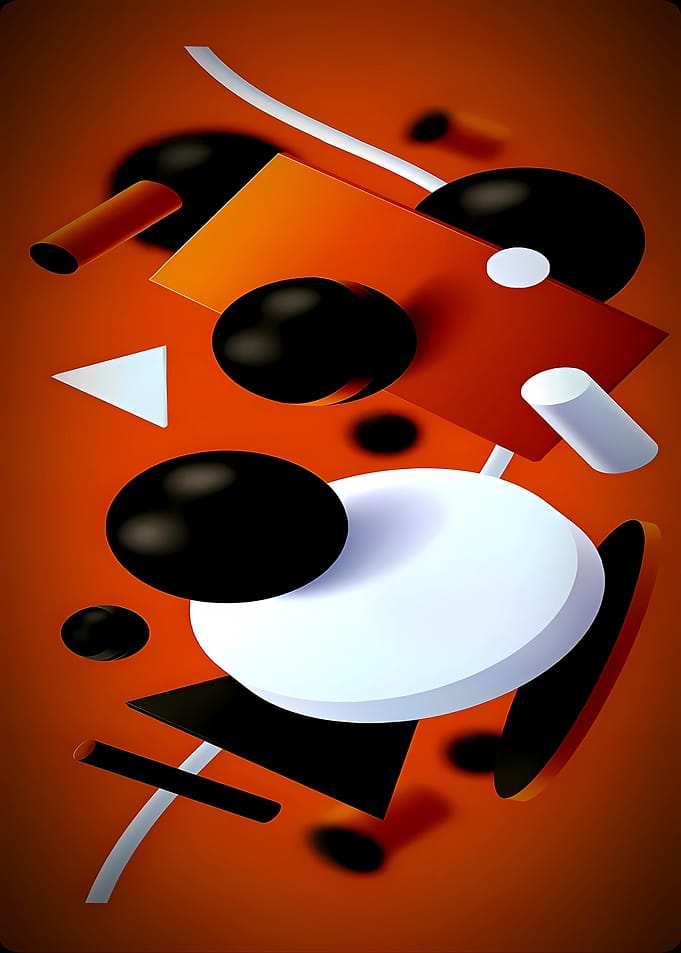 Abstract Geometric Shapes Composition