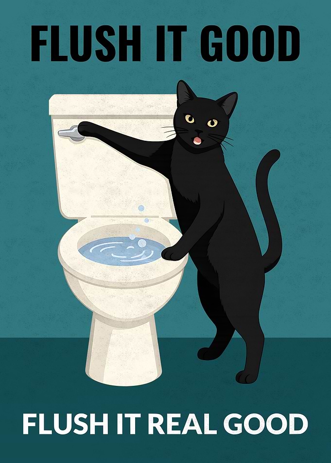 Funny cat bathroom