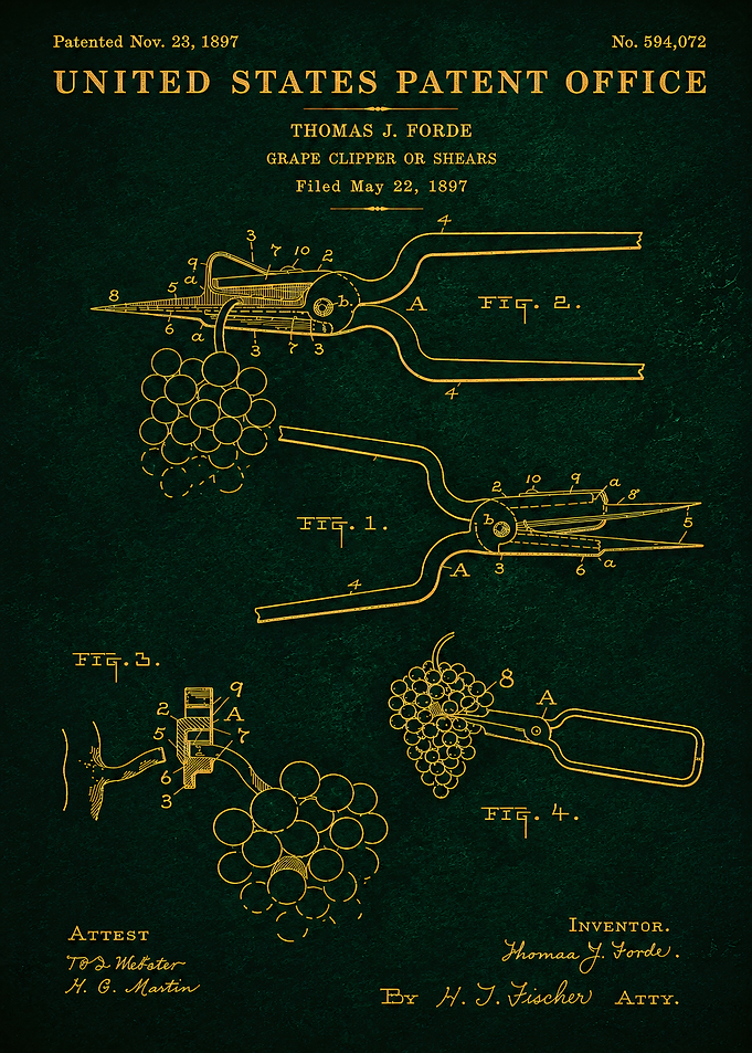 Vintage Grape Clipper Patent Print