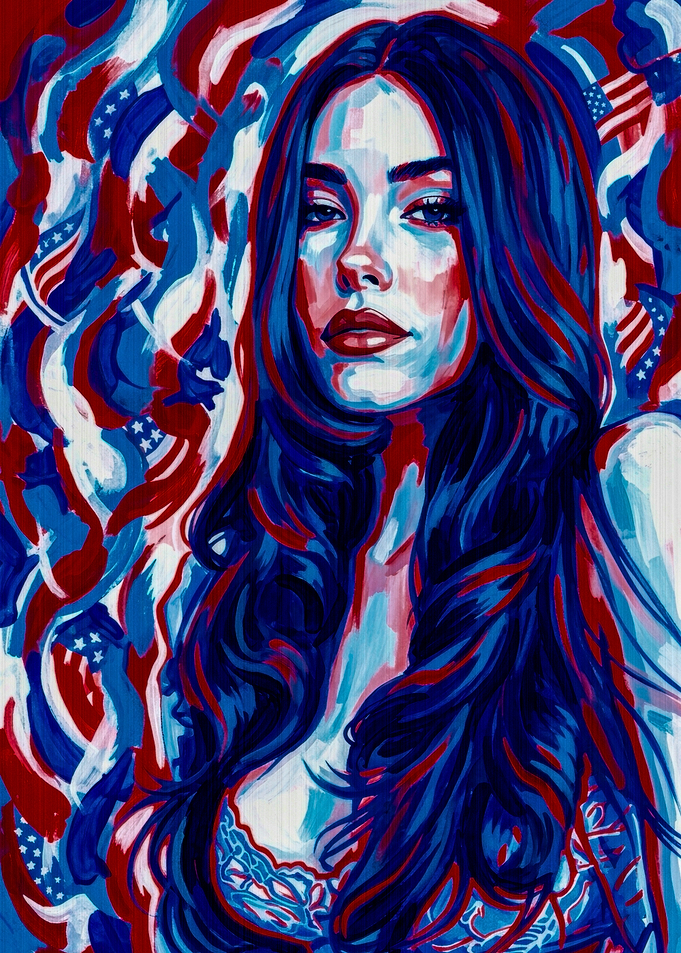 Madison Beer Patriotic Pop Art Portrait