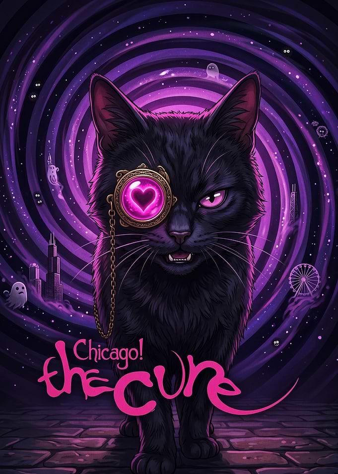 The Cure Chicago Cat Poster