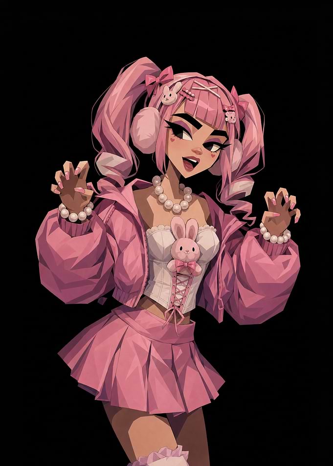 Pink Bunny Aesthetic Anime Girl