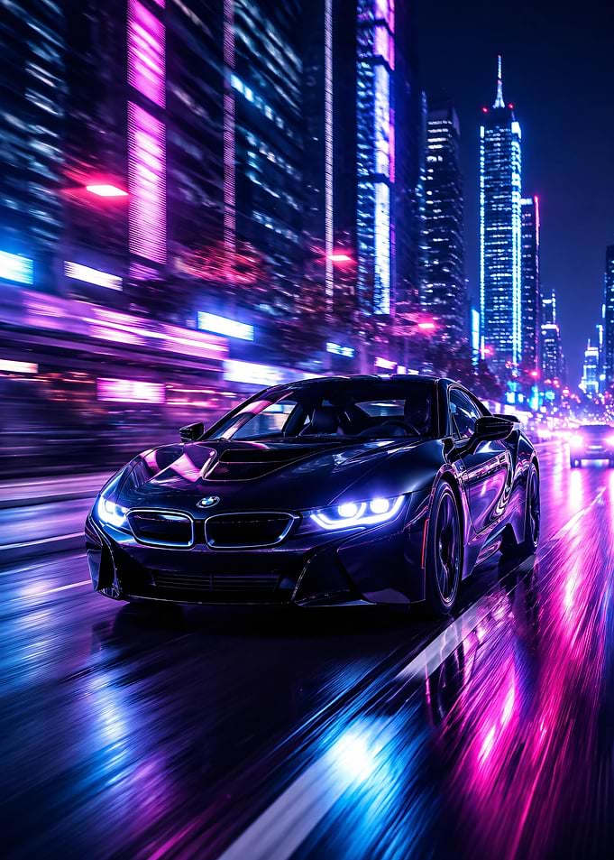 BMW i8 in Cyberpunk City