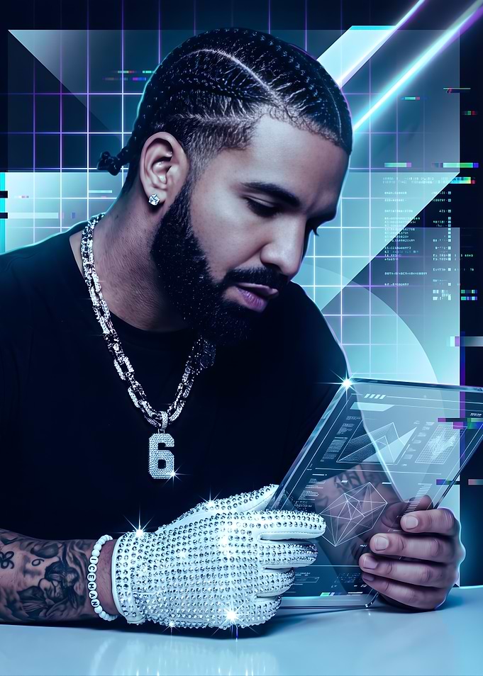 Drake Futuristic Digital Art Portrait