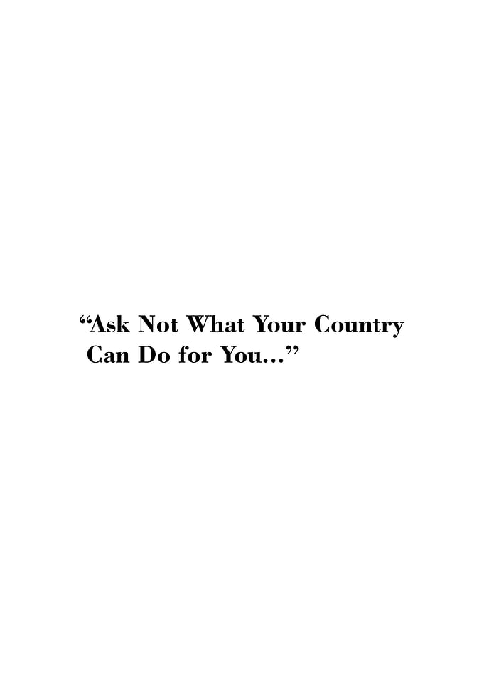 JFK Quote Minimalist Text Art