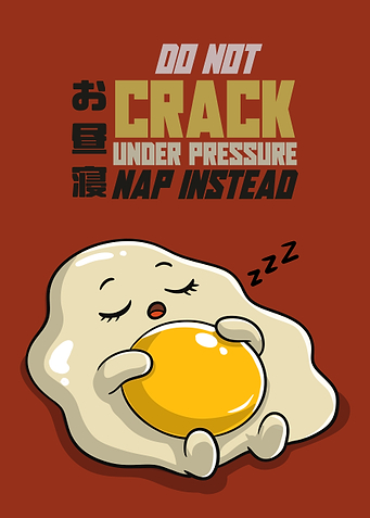 Funny Kawaii Egg Sleeping Illustration