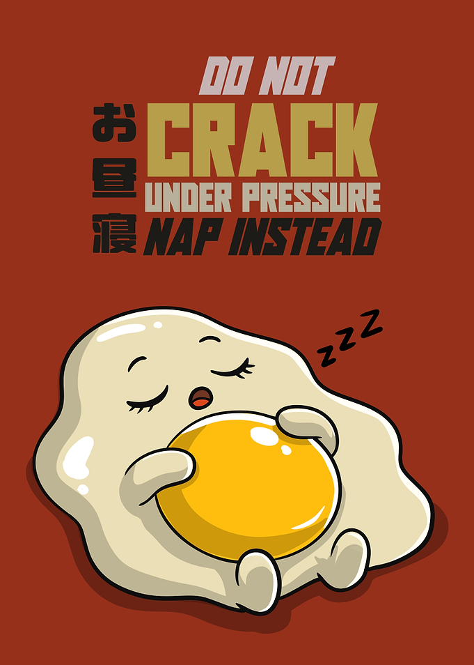 Funny Kawaii Egg Sleeping Illustration