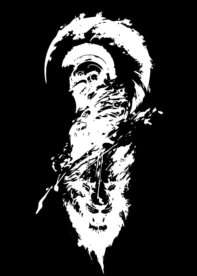 Abstract Lion and Spartan Helmet Design