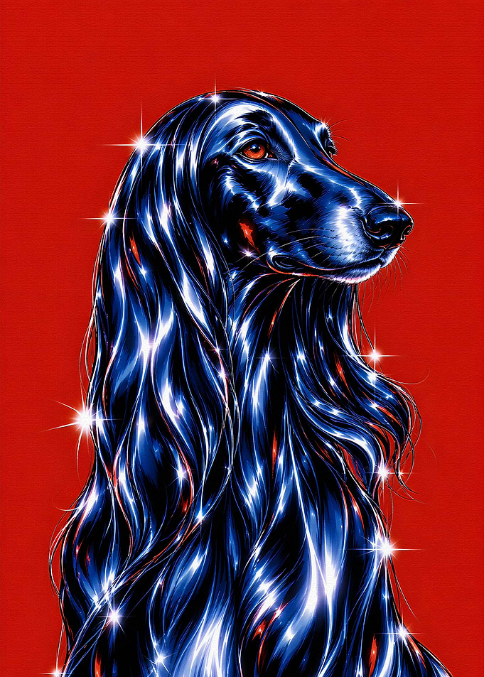 Glossy Black Dog Portrait