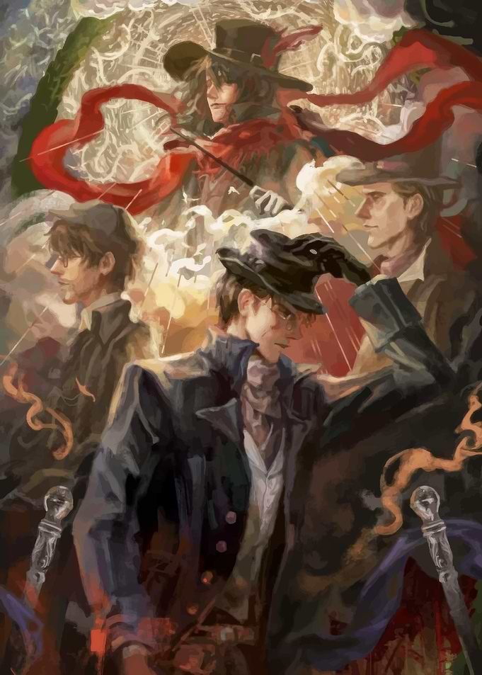 Victorian Gentlemen Mystery Illustration