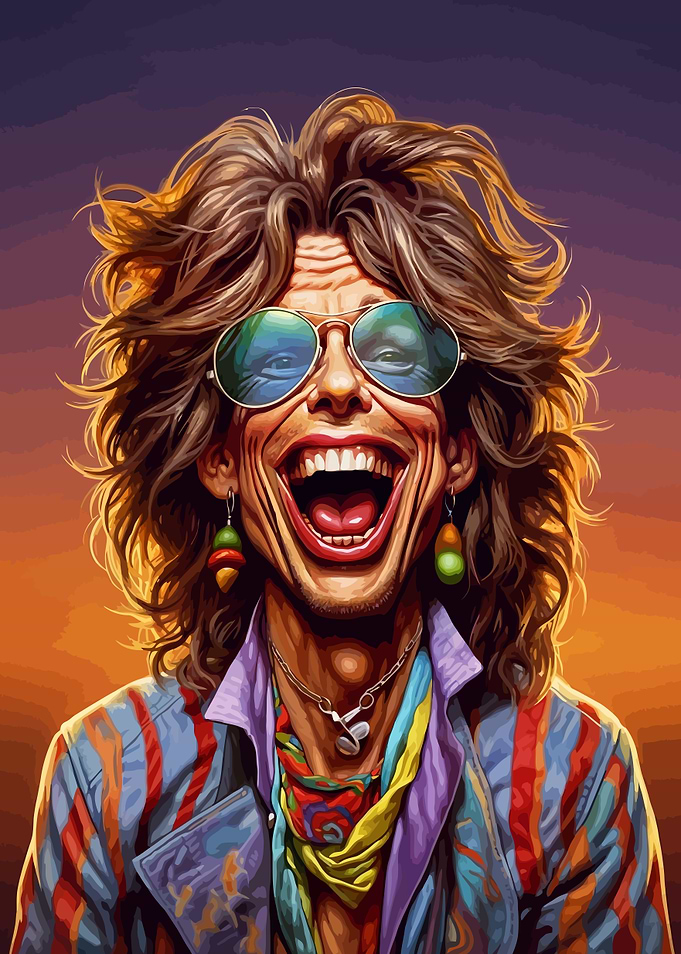 Steven Tyler Caricature Portrait