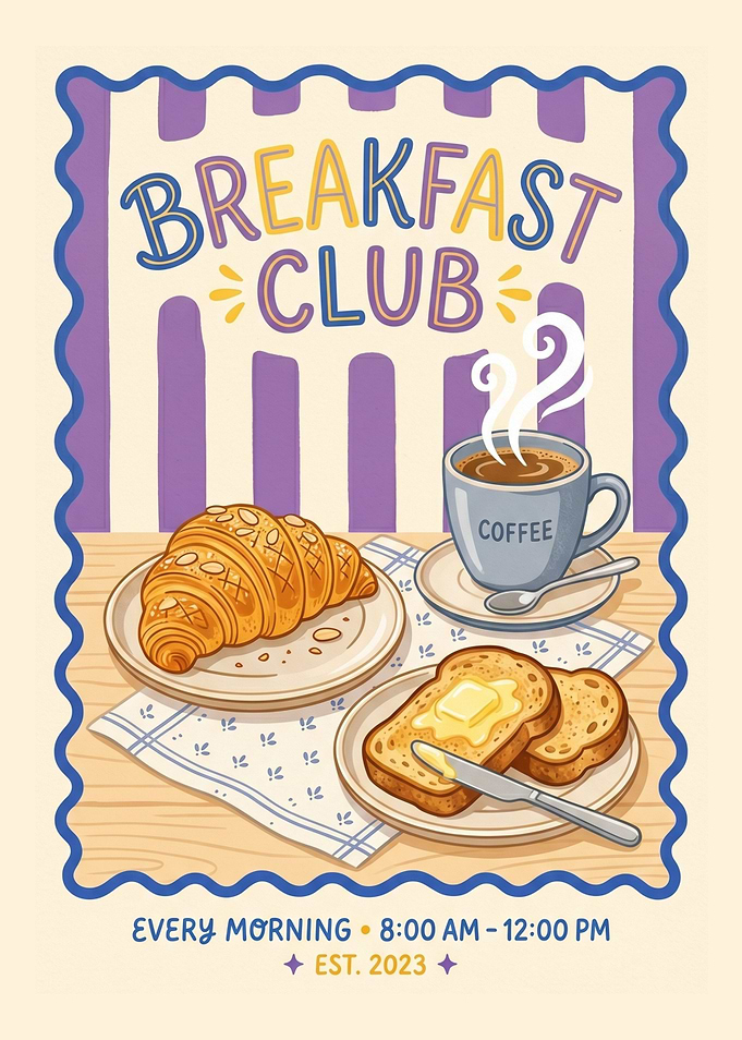 Breakfast Club Cafe Poster