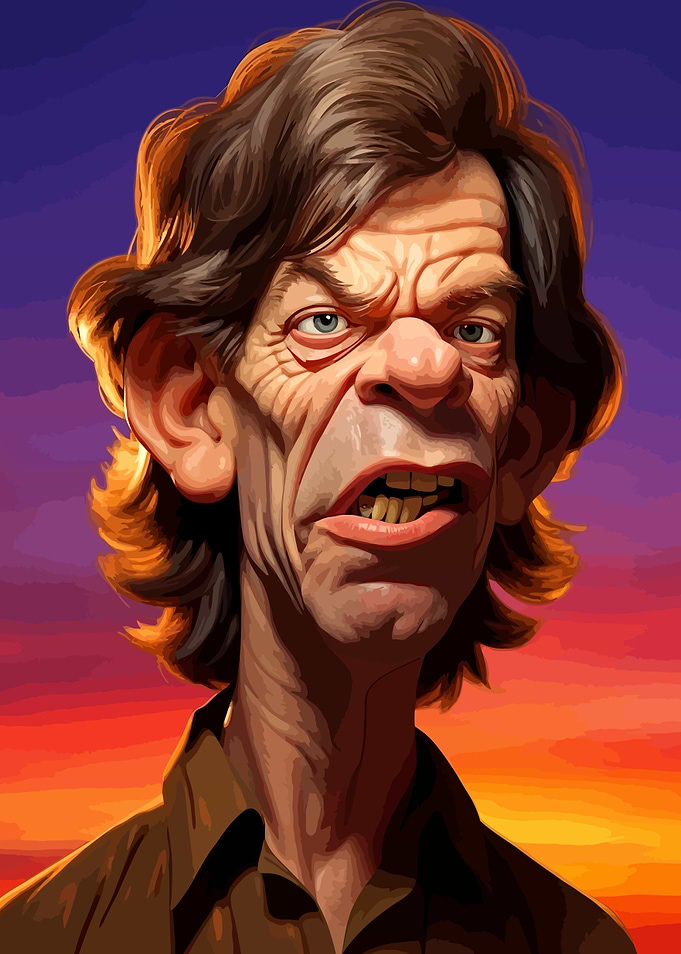 Caricature Portrait of Mick Jagger