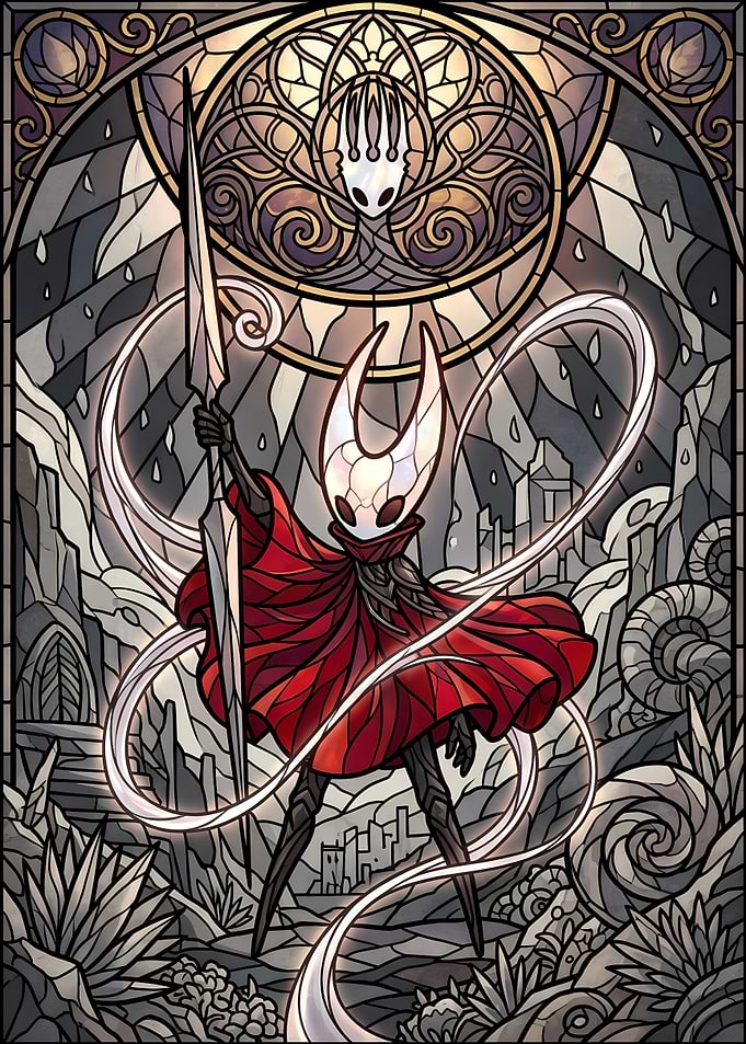 Hollow Knight Hornet Stained Glass Art