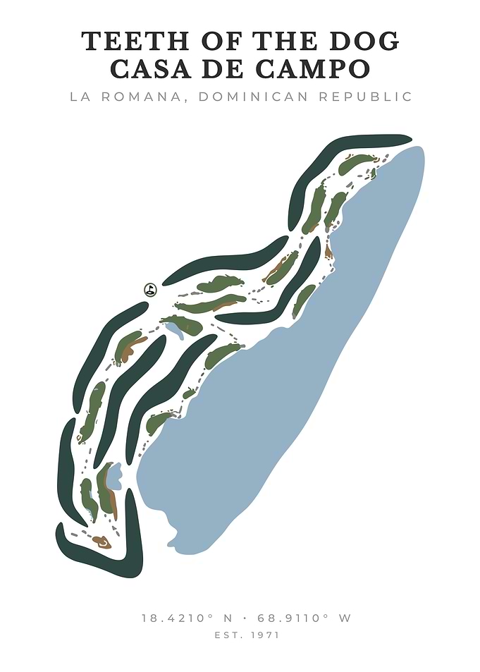 Teeth of the Dog Golf Course Map