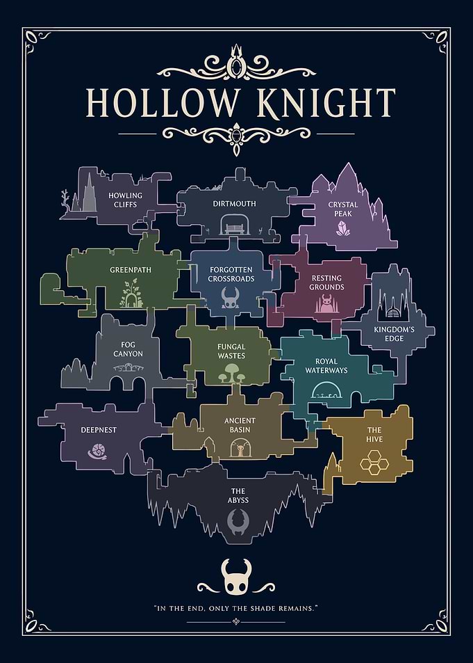 Hollow Knight Map Poster
