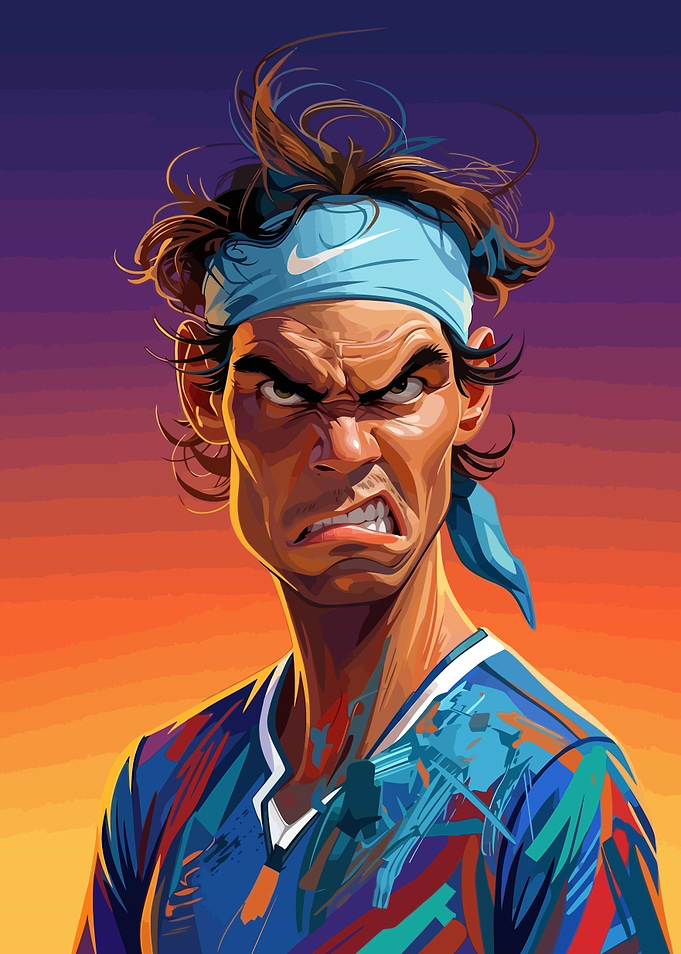Caricature Portrait of Rafael Nadal