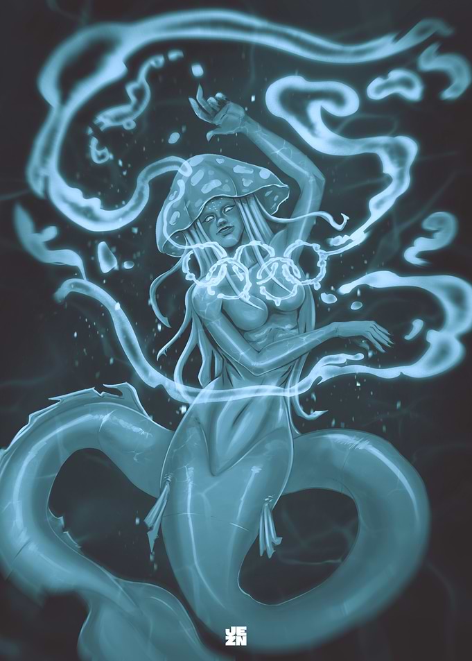 Ethereal Mushroom Mermaid Spirit
