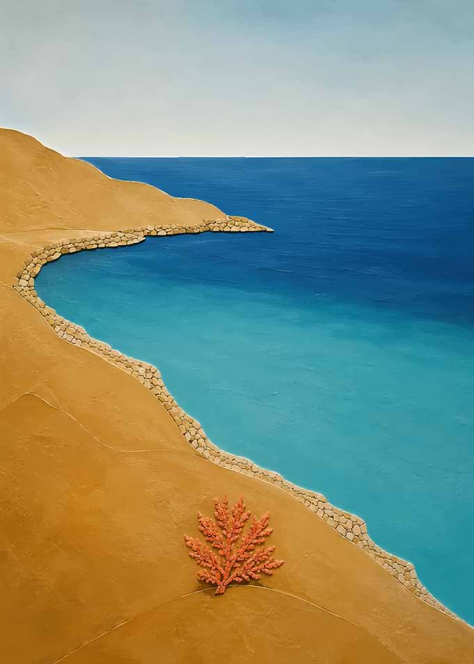 Minimalist Coastal Landscape Painting