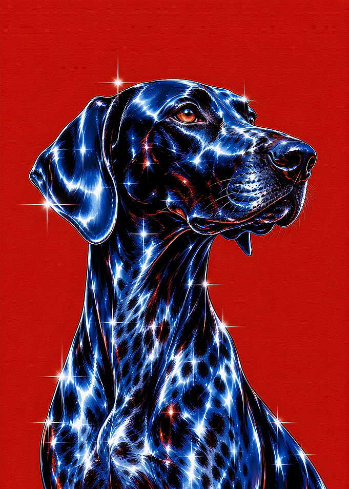 Sparkling Metallic Dalmatian Portrait