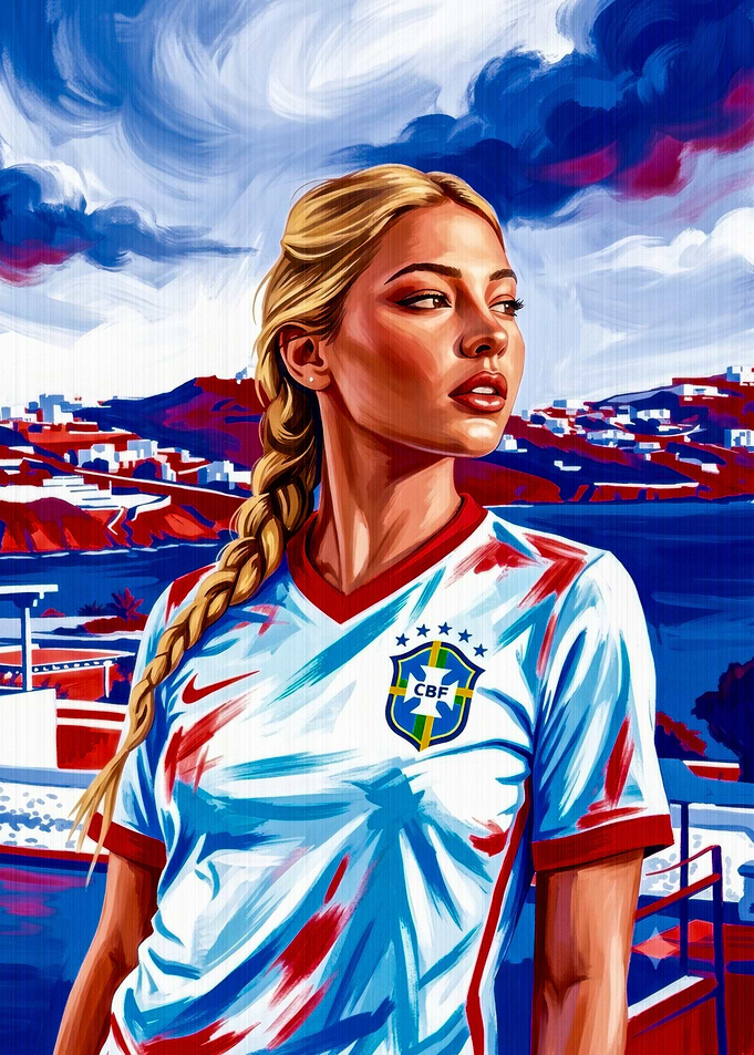 Brazilian Soccer Player Digital Portrait