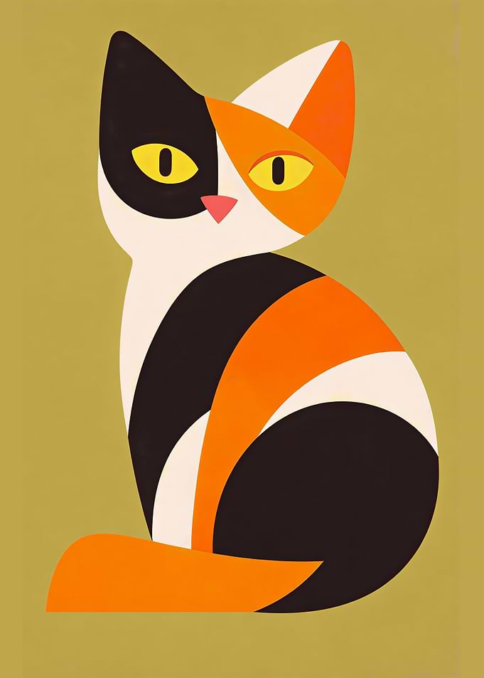 Minimalist Calico Cat