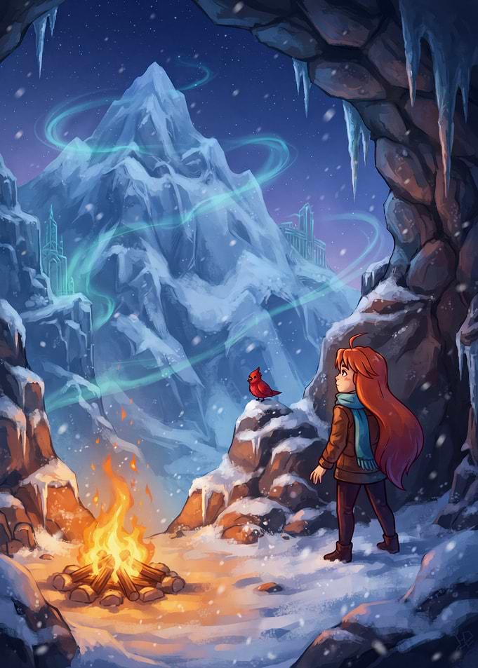 Madeline by the Campfire in Celeste