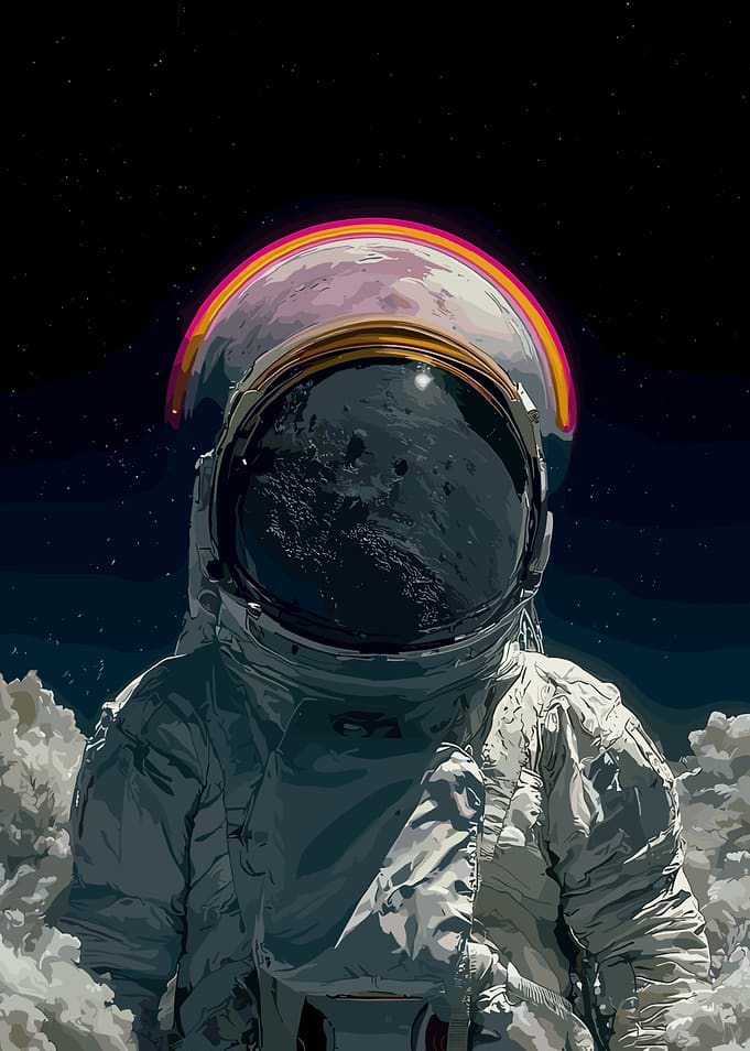 Astronaut with Rainbow Helmet Visor