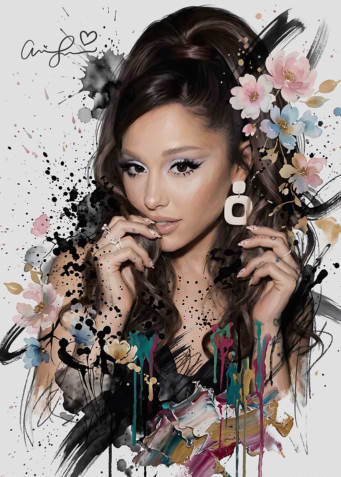Ariana Grande Artistic Portrait Illustration