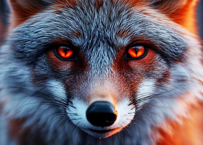 Intense Close-up of a Fox