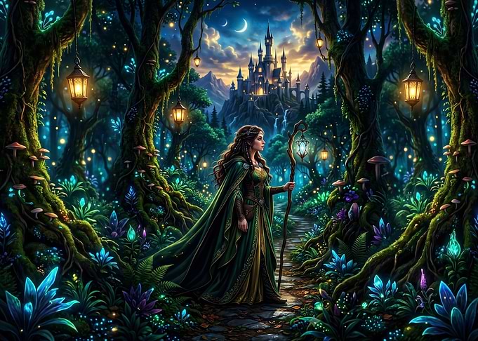Enchanted Forest Sorceress and Castle
