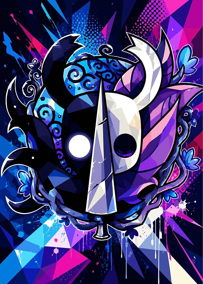 Hollow Knight Split Mask Art