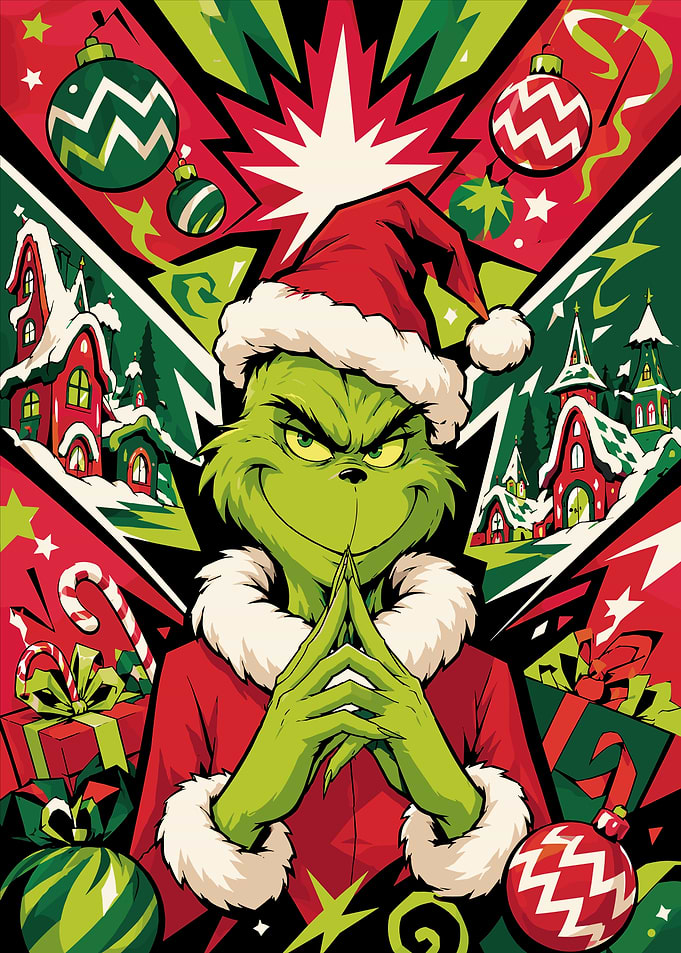 The Grinch Christmas Holiday Illustration