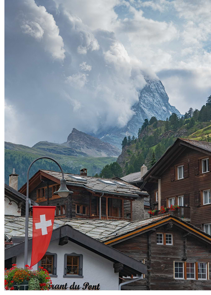 Swiss Village Beneath the Matterhorn