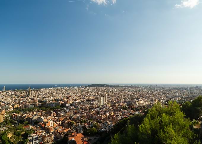 Panoramic View of Barcelona Cityscape