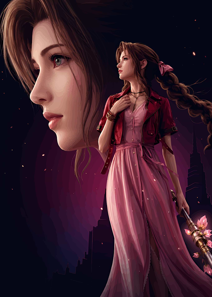 Aerith Gainsborough Final Fantasy Portrait