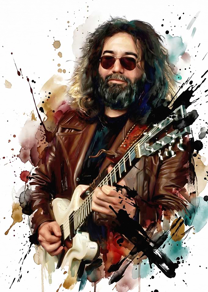 Jerry Garcia Watercolor Portrait