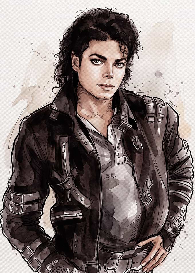 Michael Jackson Watercolor Portrait