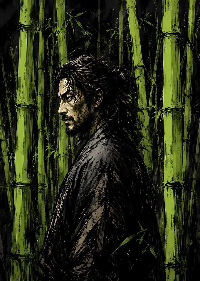 Musashi Miyamoto in Bamboo Forest