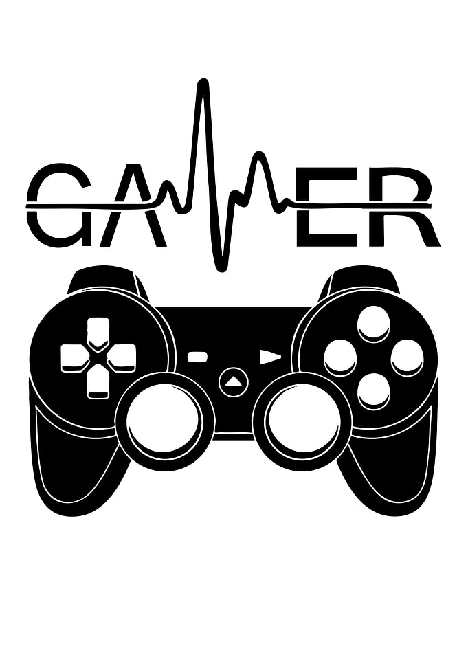 Gamer Heartbeat Controller Graphic
