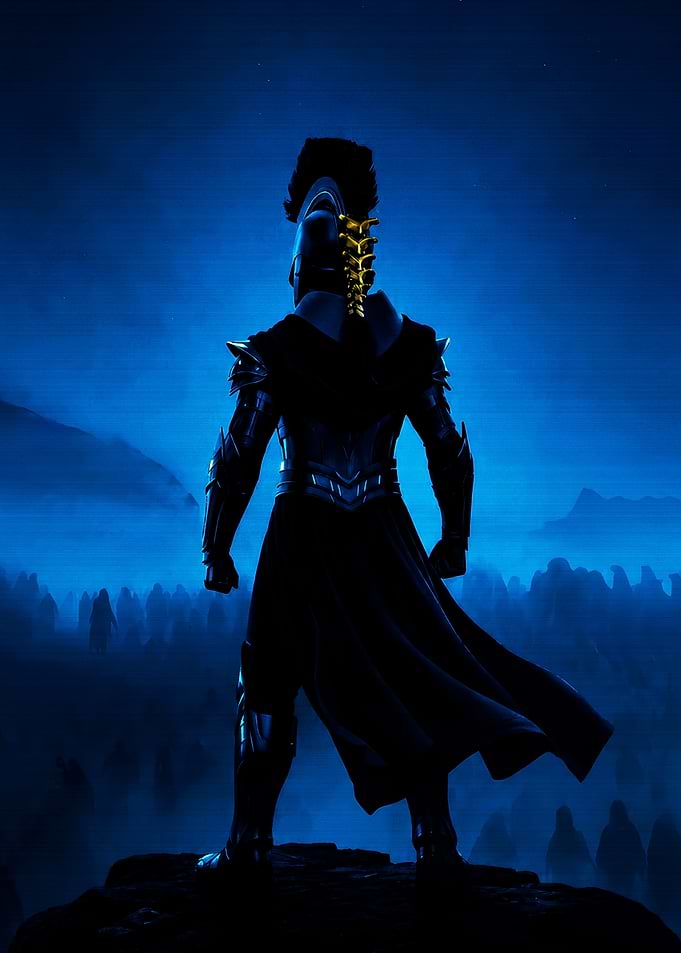 Warrior Standing Before a Dark Army
