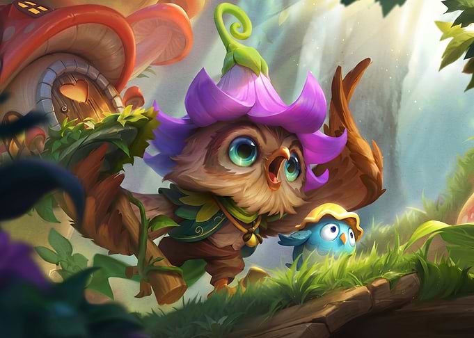Cute Owl Character in Enchanted Forest