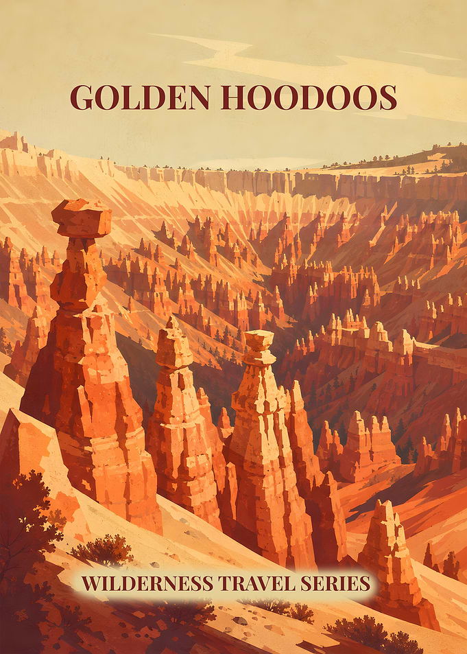Golden Hoodoos Wilderness Travel Poster